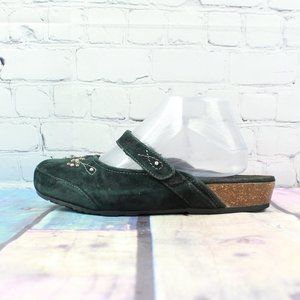 Aetrex Suede Embellished Mary Jane Clogs Size 6.5